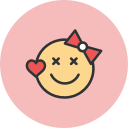 girl, smiley svg vector icon