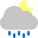 cloud, moon, rain svg vector icon