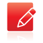 document, edit, red icon
