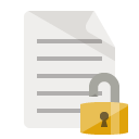 document,lock,open icon
