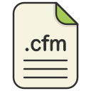 cfm, document, extension, file, format, type, web svg vector icon
