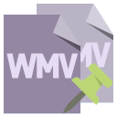 file,format,wmv,push,pin icon