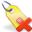 delete, tag, yellow icon