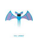 kanto, pokemon, veneno, volador, zubat svg vector icon