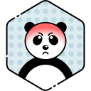 angry, bear, face, panda svg vector icon