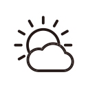 cloud, cloudy, day, sun, sunny, weather svg vector icon