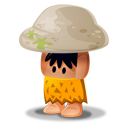 caveman,rock,cartoon icon