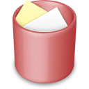 trash,red,full,recycle bin icon