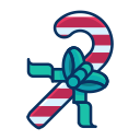 bow, candy, cane, ribbon, sweets svg vector icon