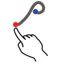 gestureworks, greek, rho, stroke icon