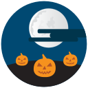 halloween, night, pumpkins svg vector icon