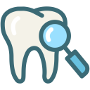 dental, dentist, dentistry, medical, oral hygiene, search, tooth svg vector icon