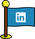flag, linkedin, media, networking, social svg vector icon