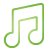 basic, green, music icon