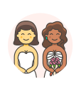 gowns, lesbian, wedding svg vector icon