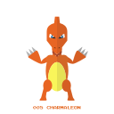 charmeleon, fire, kanto, pokemon svg vector icon