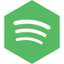 hexagon, media, social, spotify svg vector icon