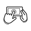 device, gesture, handheld, landscape, mobile, smartphone, touchscreen svg vector icon