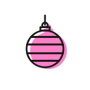 ball, christmas, christmastime, deco, holiday, snow, stripes svg vector icon