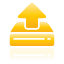 drive, hard, upload, yellow icon