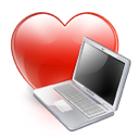 computer, favorite, heart, love icon