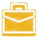 brief case, briefcase, career, case, job, suitcase, work, yellow icon