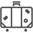 airport, baggage, journey, luggage, suitcase, train, trip svg vector icon