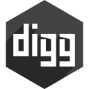 digg, hexagon, media, shadow, social svg vector icon