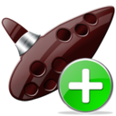 ocarina,add,instrument,plus icon