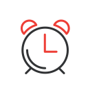 alarm, alarm clock, time, watch svg vector icon