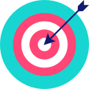 aim, arrow, bullseye, purpose, strategy, target svg vector icon