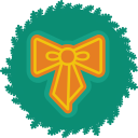 bow, christmas, wreath, xmas svg vector icon