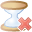 delete, hourglass icon