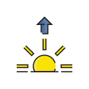 meteorology, morning, sign, sun, sunrise, weather svg vector icon