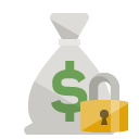 money,bag,lock icon