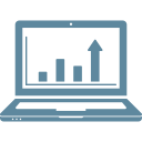 analytics, chart, computer, graph, laptop, monitoring, statistics svg vector icon