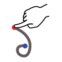 gestureworks, partial, stroke icon