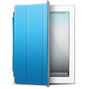 blue, cover, ipad, white icon