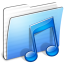 aqua,stripped,folder,music icon