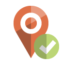 location,checkmark icon