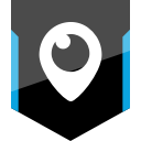 periscope, shield, social svg vector icon