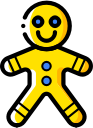 christmas, gingerbread, man, xmas svg vector icon
