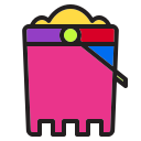beach, bin, celebration, holiday, sand, trash, travel svg vector icon