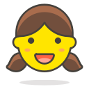 1, girl svg vector icon