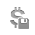 currency,sign,dollar,diskette icon