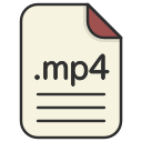 document, extension, file, format, mp4, video svg vector icon