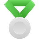 silver,metal,green icon