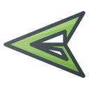 action, arrow, green, movie svg vector icon
