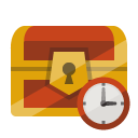 treasure,chest,clock icon