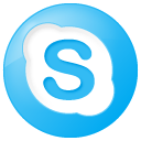 blue, button, round, skype, social icon